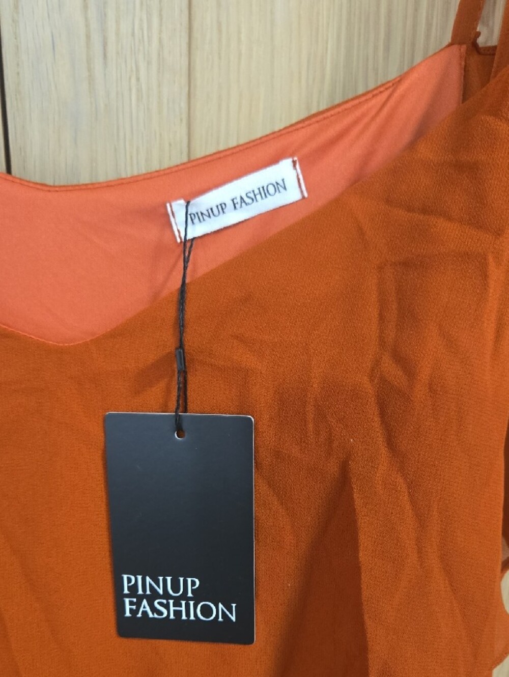 Plus-Size One-Shoulder Ruffle Maxi Dress in Rust - Picture 2 of 9